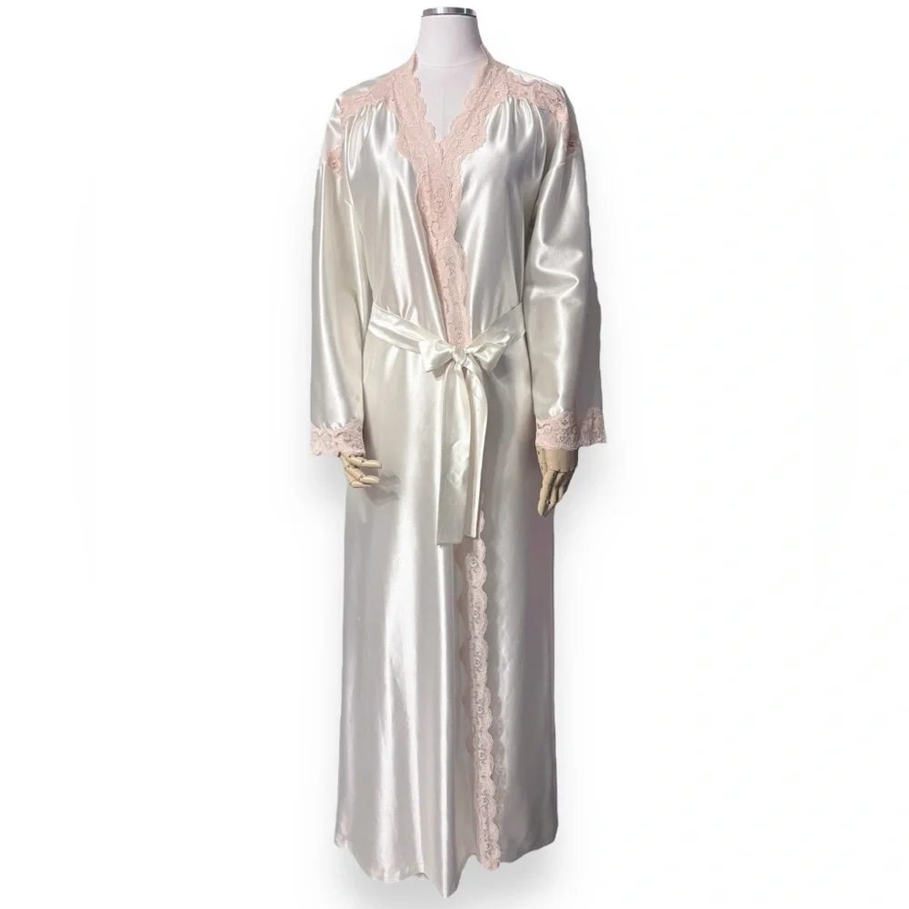 TOM BEZDUDA for BARAD Bridal Peignoir Robe Lace Detail VINTAGE - Picture 10 of 10